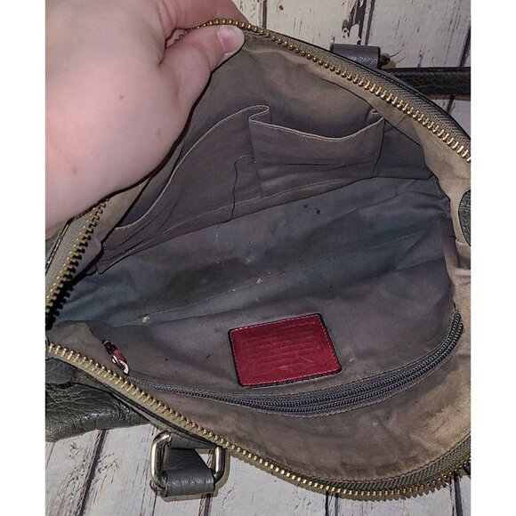 15" Vtg COACH Legacy Graphite Berry Textured Leather Molly Satchel Purse #21140 - Picture 4 of 6